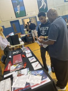 Roxborough students visiting college reps at the College Fair