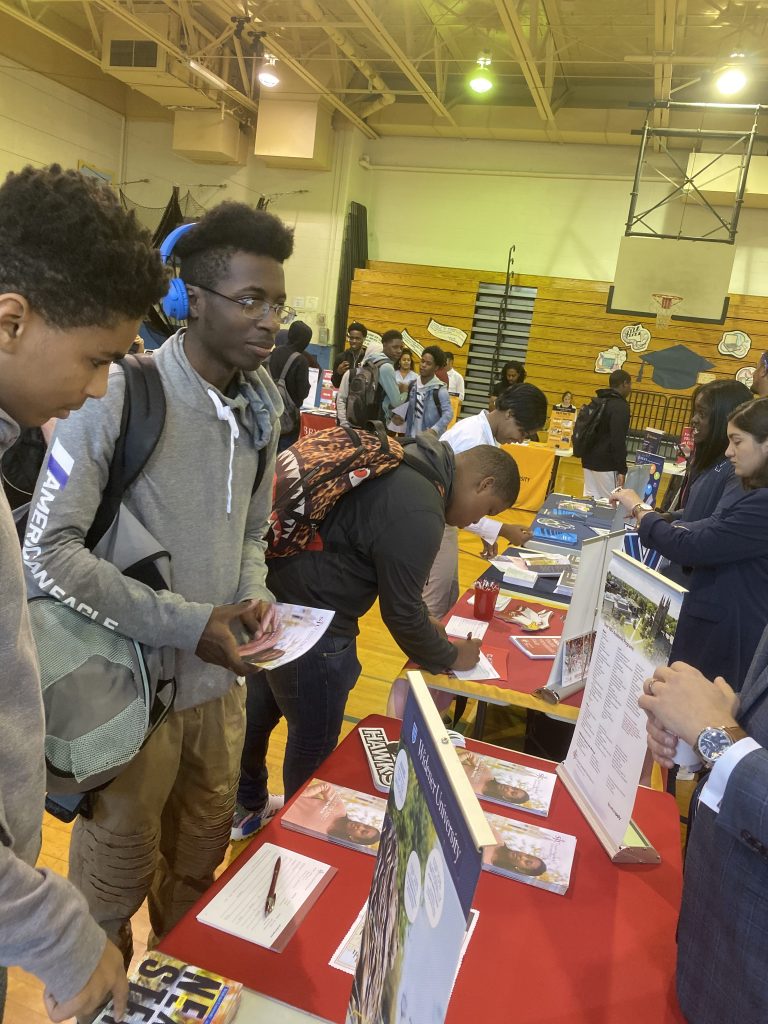 Roxborough students visiting college reps at the College Fair