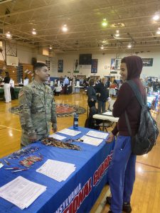 Roxborough students visiting college reps at the College Fair