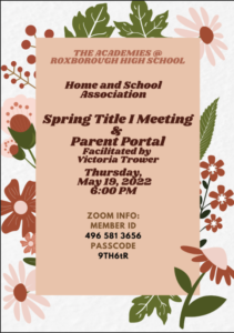 HSA FLYER Title One meeting May 19