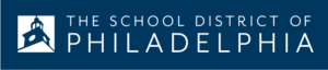 School District of Philadelphia logo with blue background